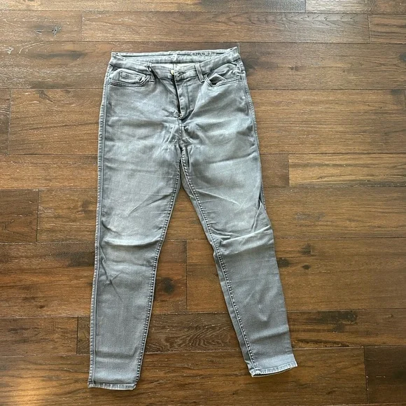 7 for All Mankind Denim Jeans Skinny High Waist Ankle Grey Womens Size 32 - Picture 3 of 12